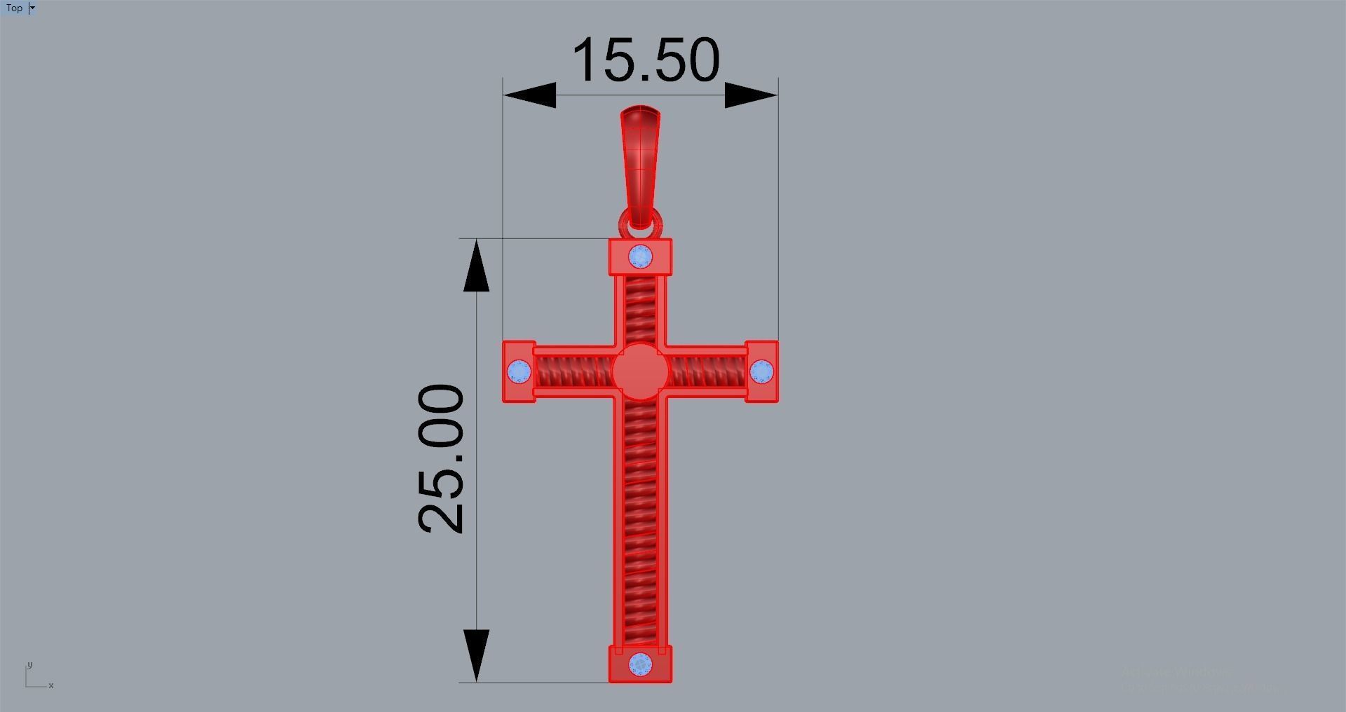 JESUS CROSS DIAMOND PENDANT 3D print model_5