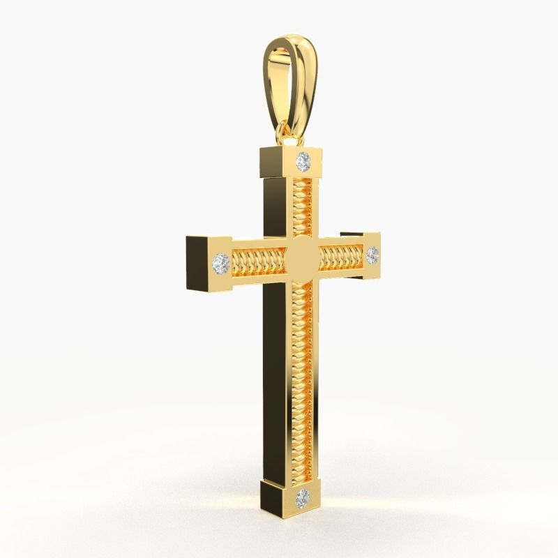 JESUS CROSS DIAMOND PENDANT 3D print model_3