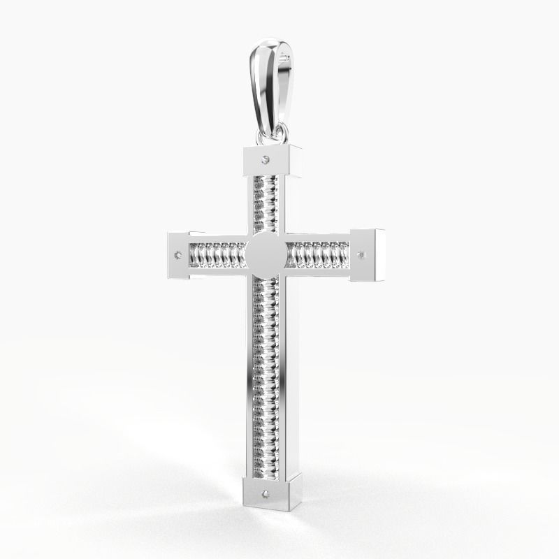 JESUS CROSS DIAMOND PENDANT 3D print model_7