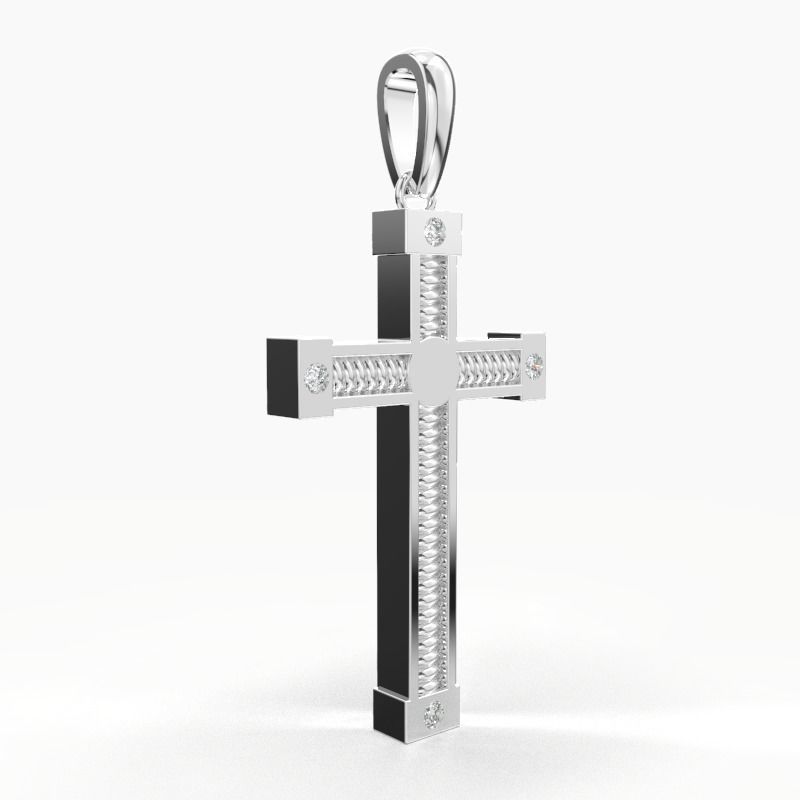 JESUS CROSS DIAMOND PENDANT 3D print model_8