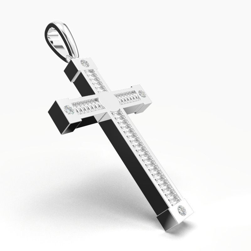 JESUS CROSS DIAMOND PENDANT 3D print model_10
