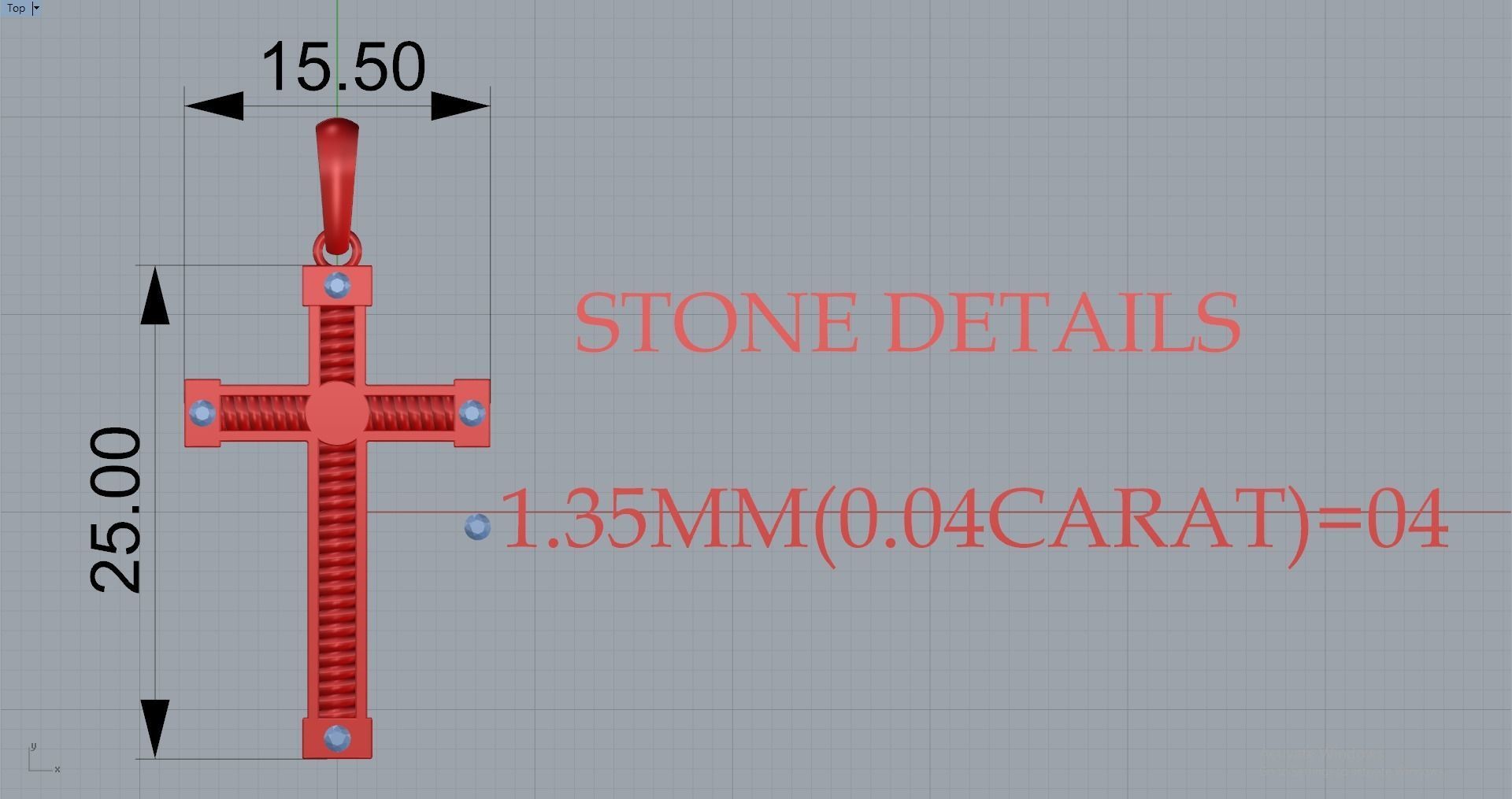 JESUS CROSS DIAMOND PENDANT 3D print model_6