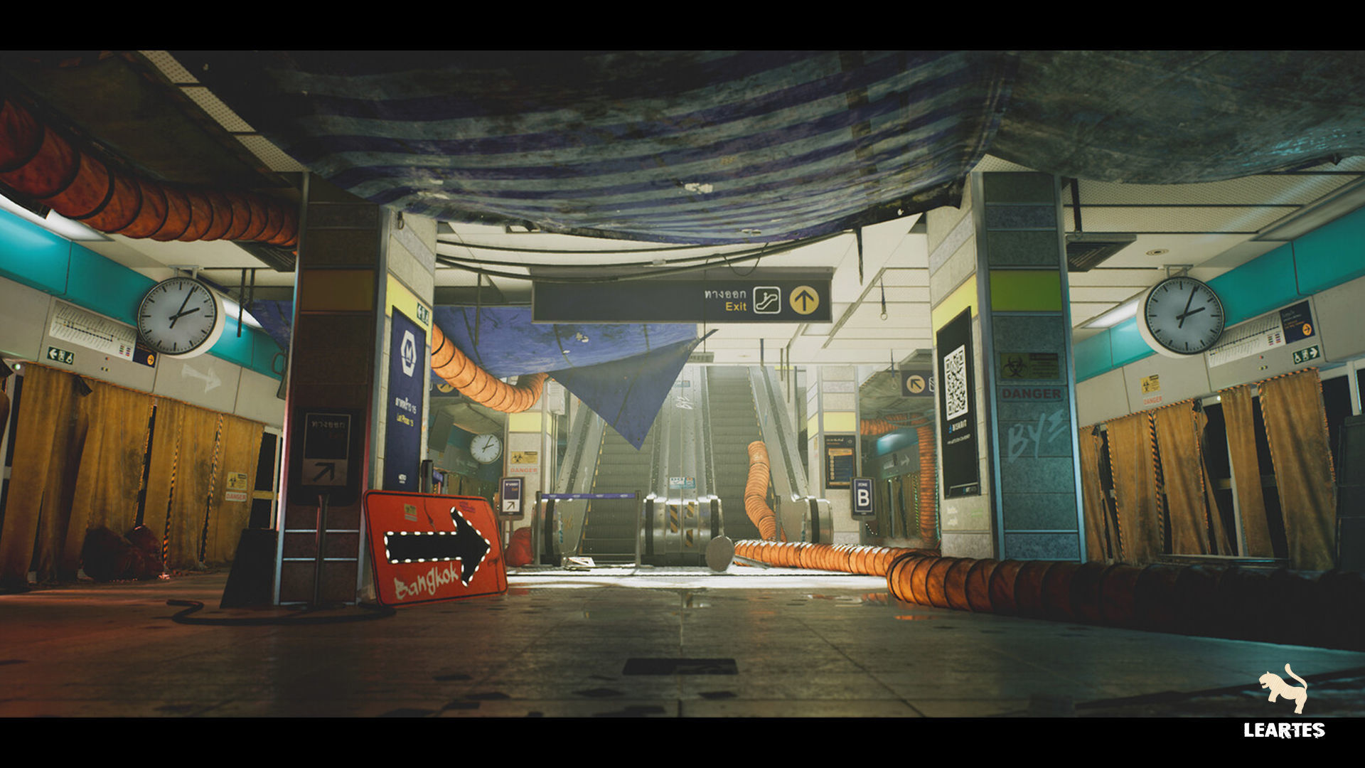 The Blue Metro 2029 Post Apocalyptic Metro Subway Environment Low-poly 3D model_2