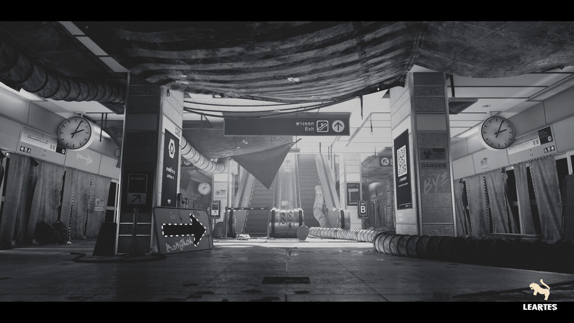 The Blue Metro 2029 Post Apocalyptic Metro Subway Environment Low-poly 3D model_5