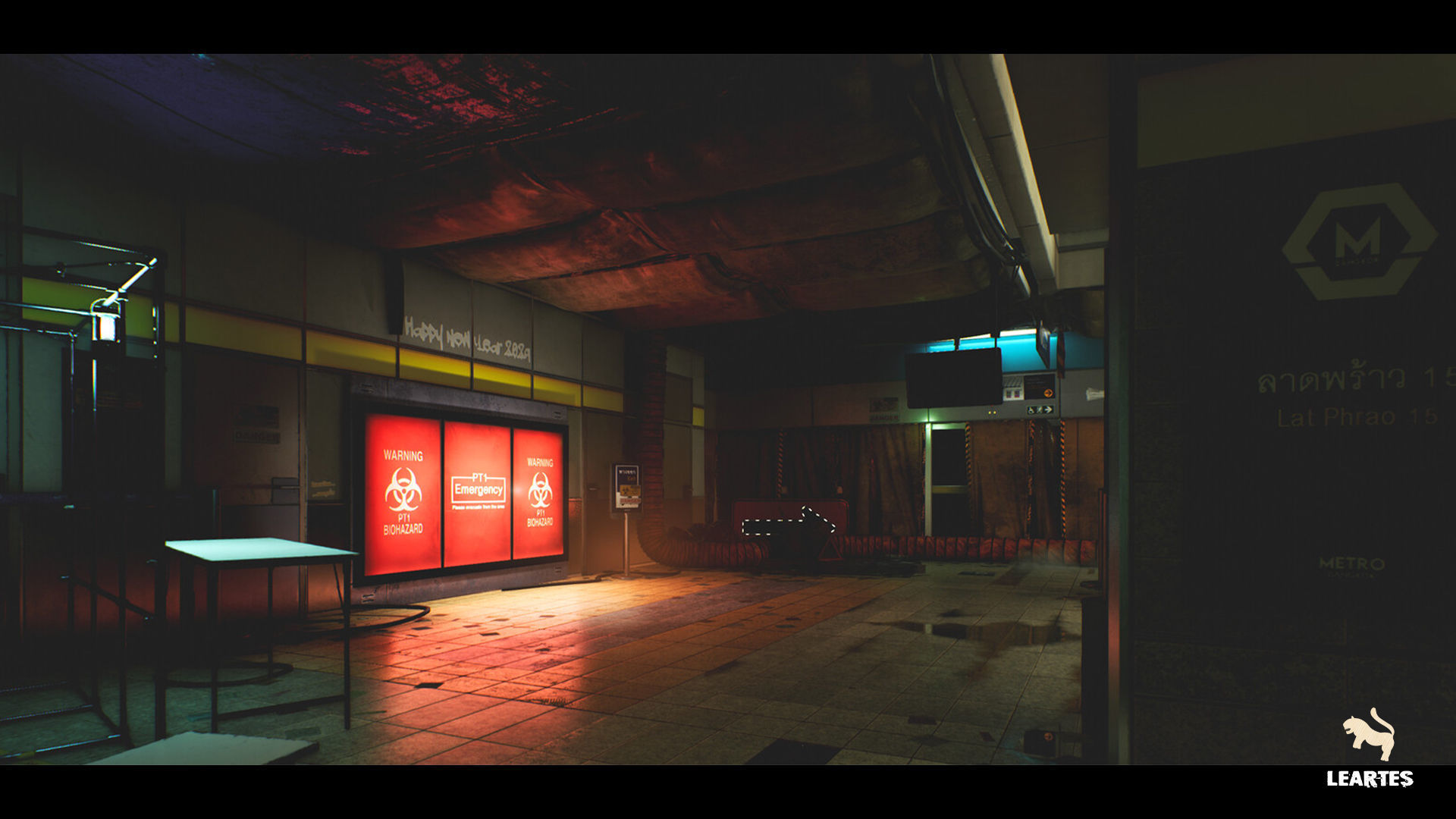 The Blue Metro 2029 Post Apocalyptic Metro Subway Environment Low-poly 3D model_9