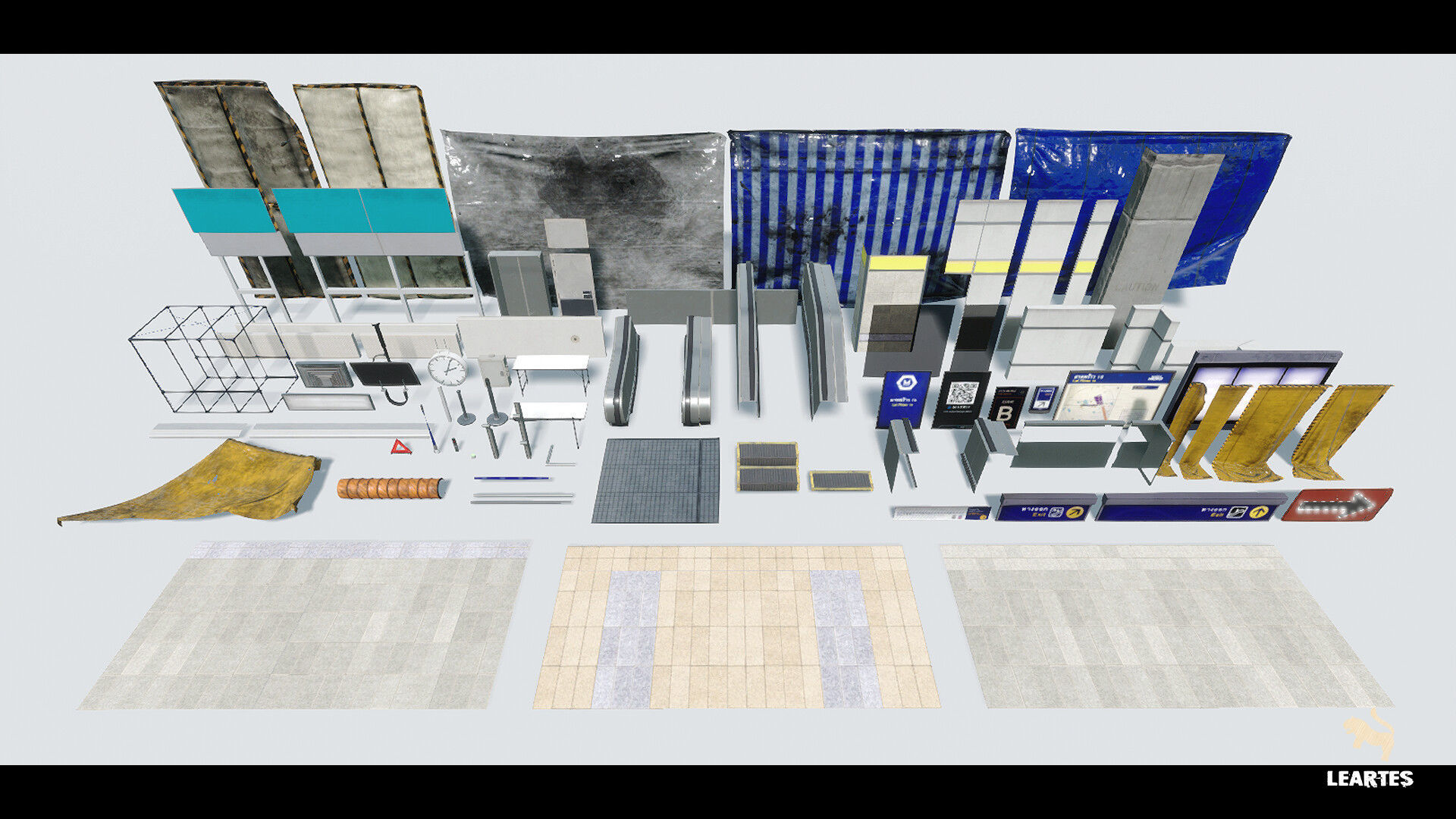 The Blue Metro 2029 Post Apocalyptic Metro Subway Environment Low-poly 3D model_12