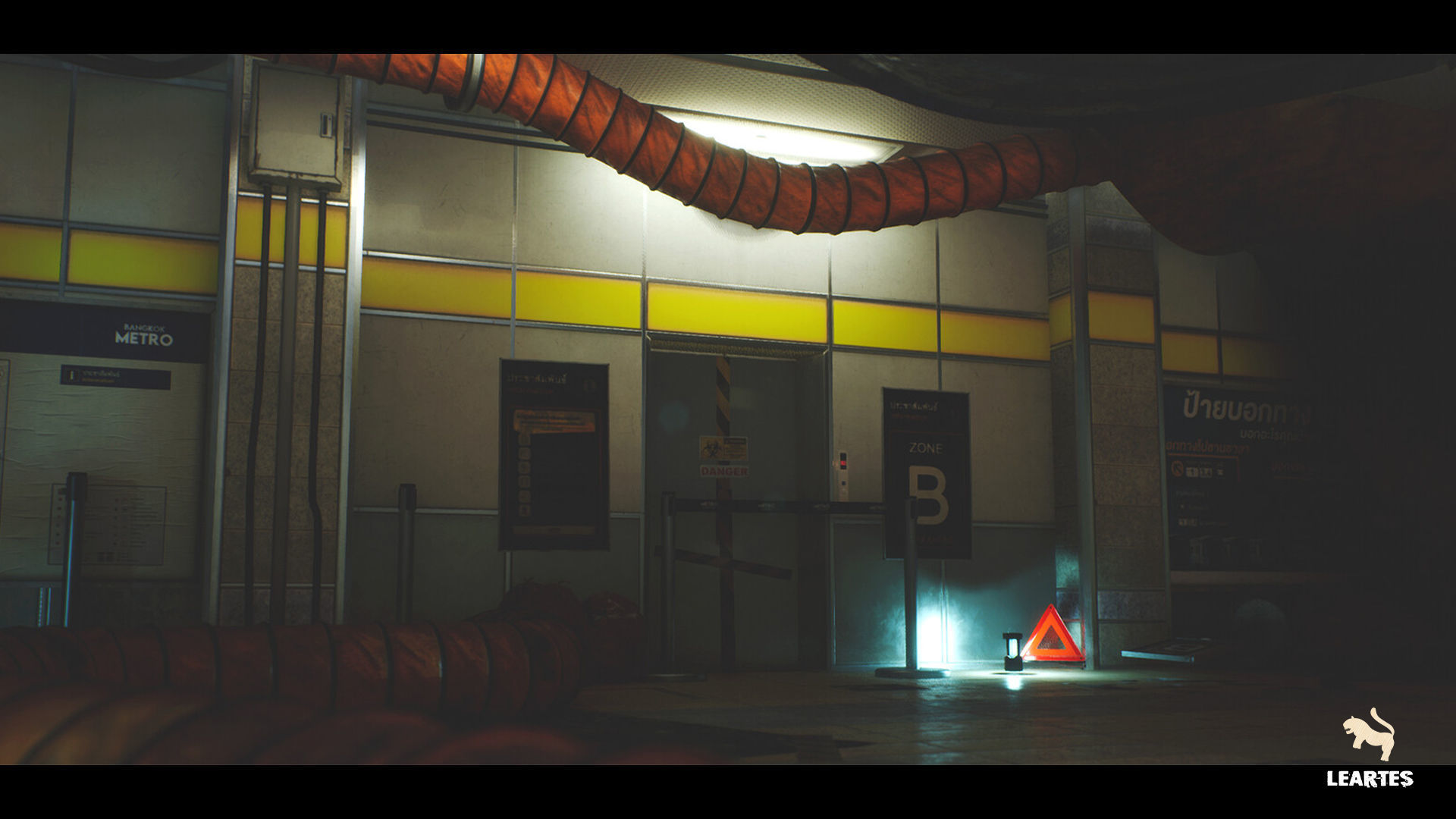 The Blue Metro 2029 Post Apocalyptic Metro Subway Environment Low-poly 3D model_10