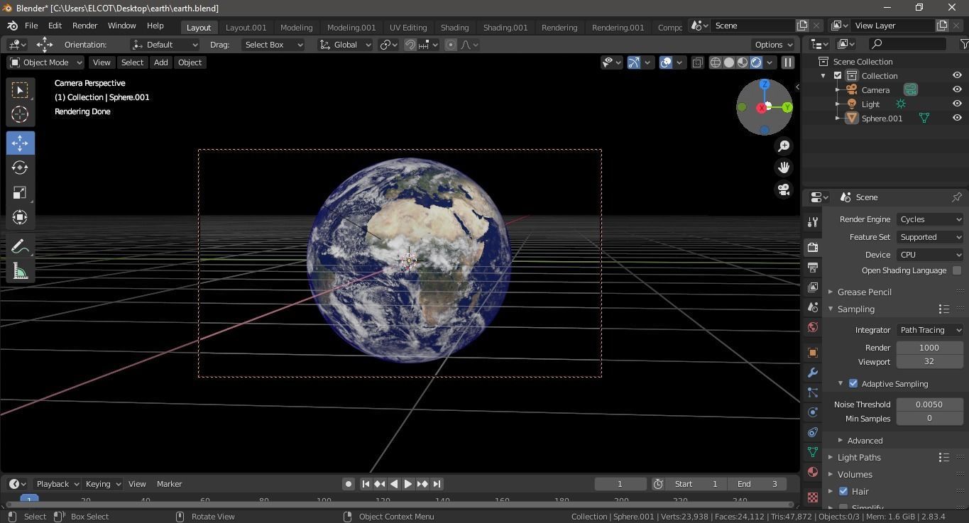 Earth 16k Free 3D model_1