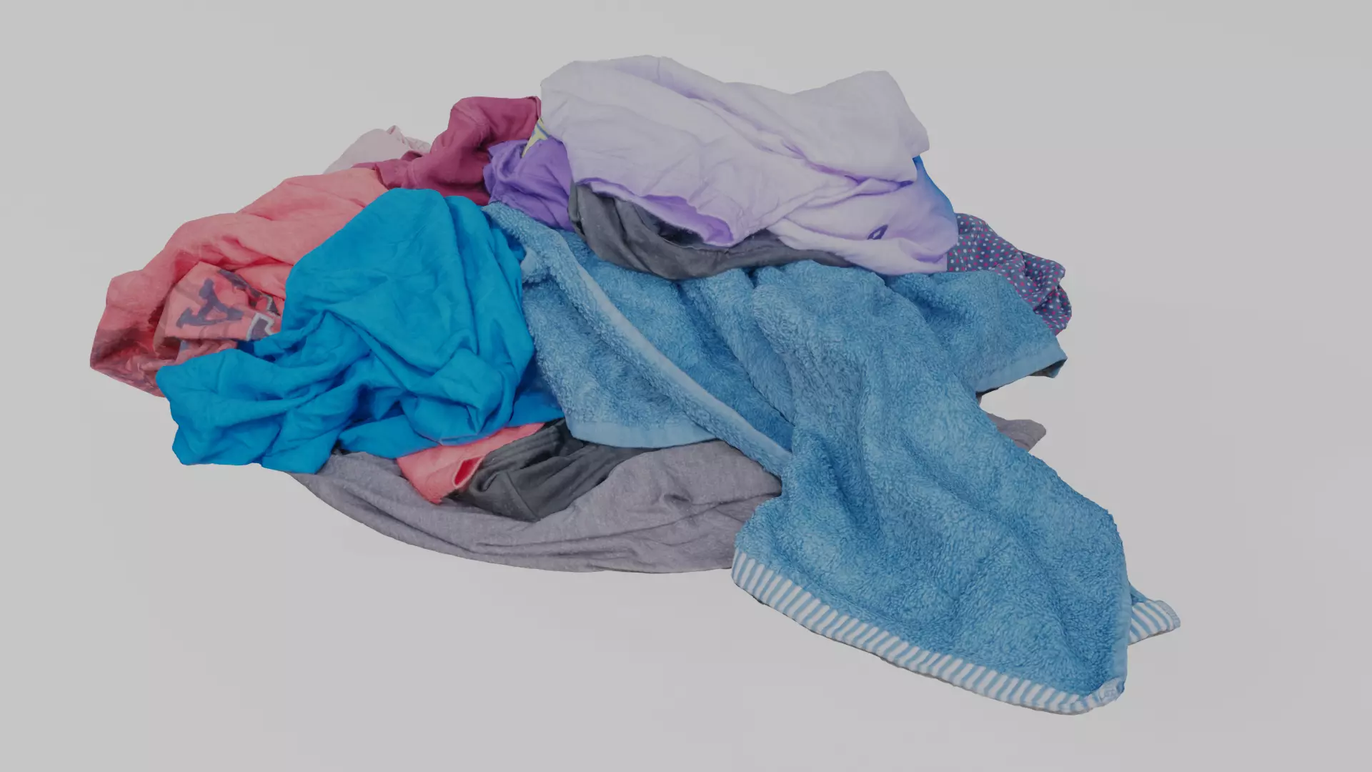 Pile of Clothes 3D Scanned Bright Colors Low-poly 3D model_0