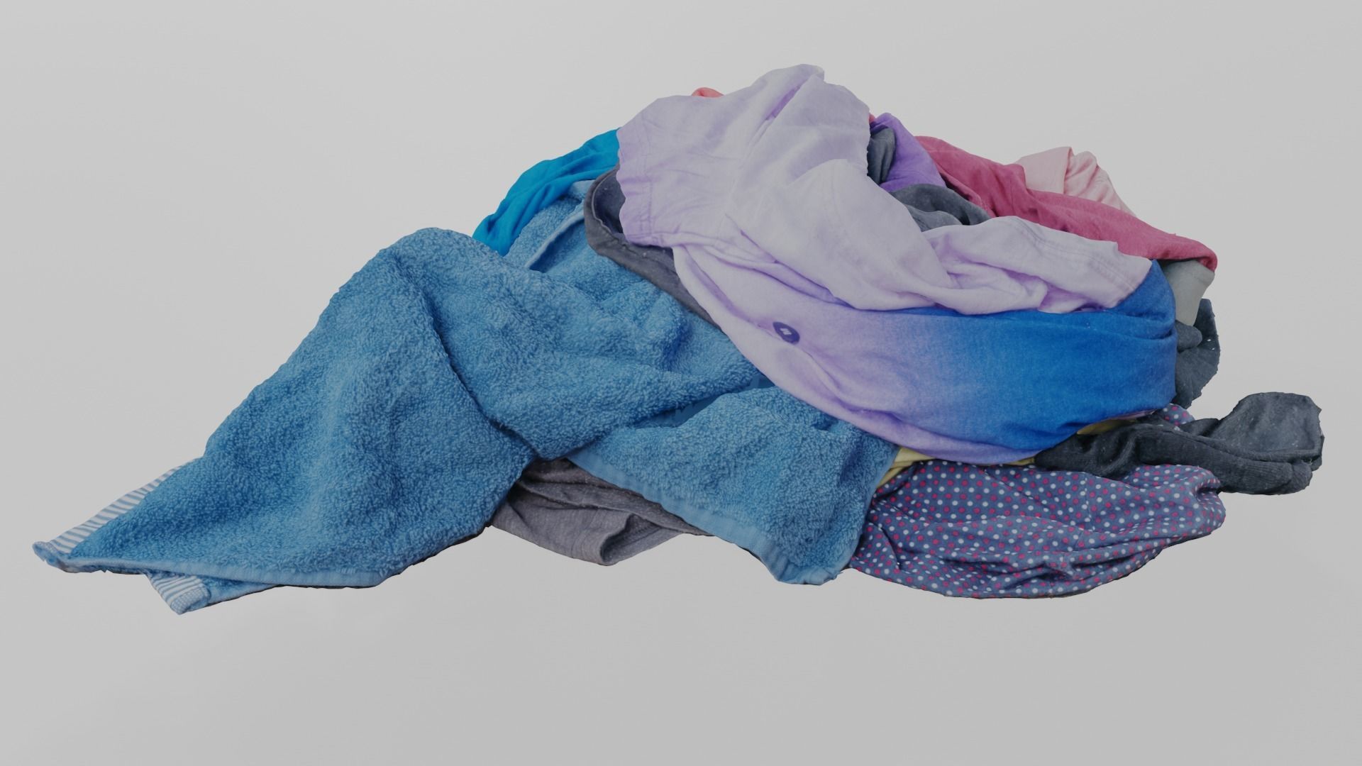 Pile of Clothes 3D Scanned Bright Colors Low-poly 3D model_2