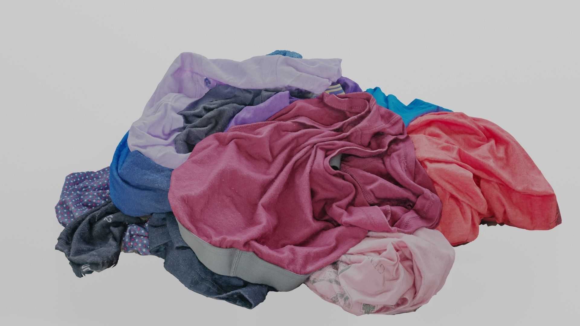 Pile of Clothes 3D Scanned Bright Colors Low-poly 3D model_8