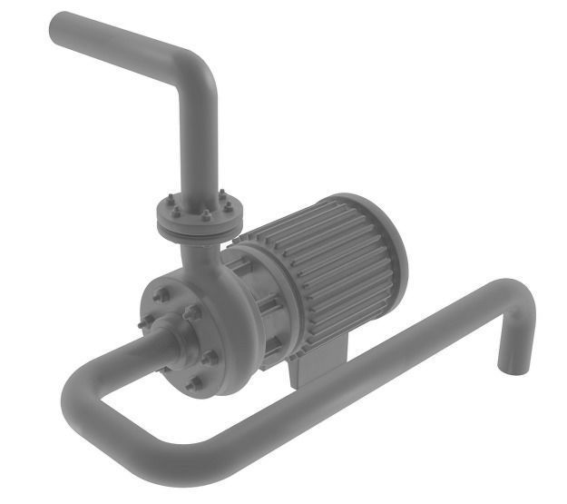 Borewell Pump Low-poly 3D model_1