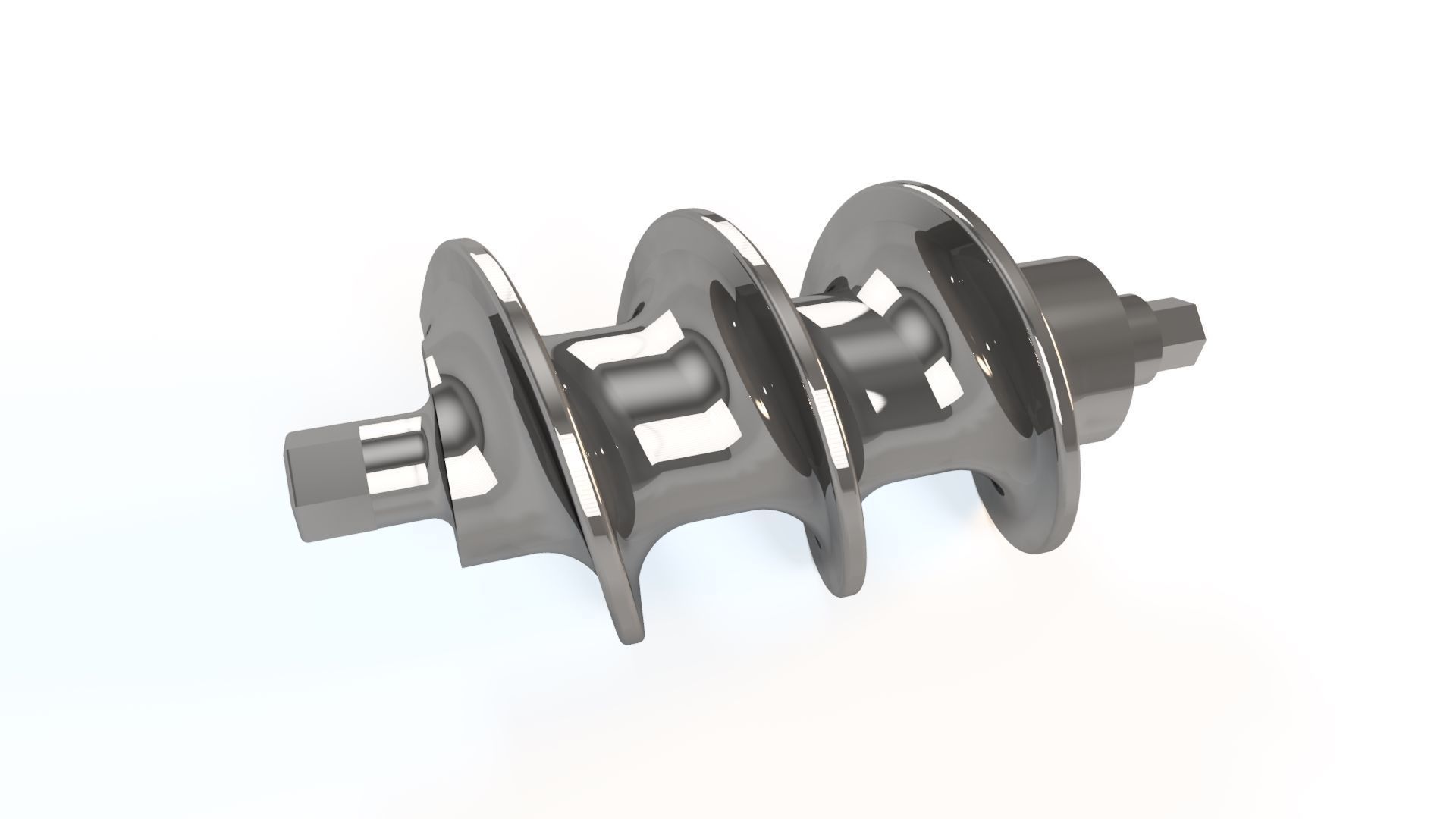 Helical machine part Low-poly 3D model_2