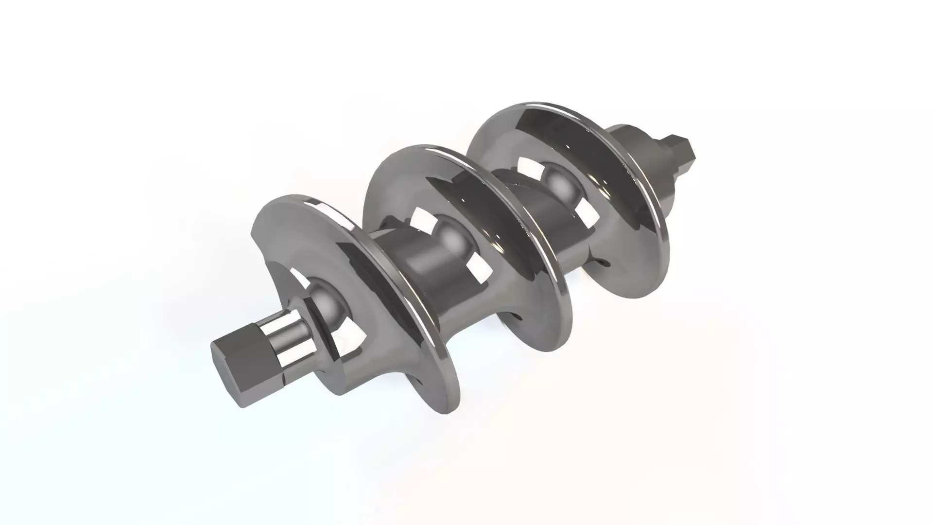 Helical machine part Low-poly 3D model_0