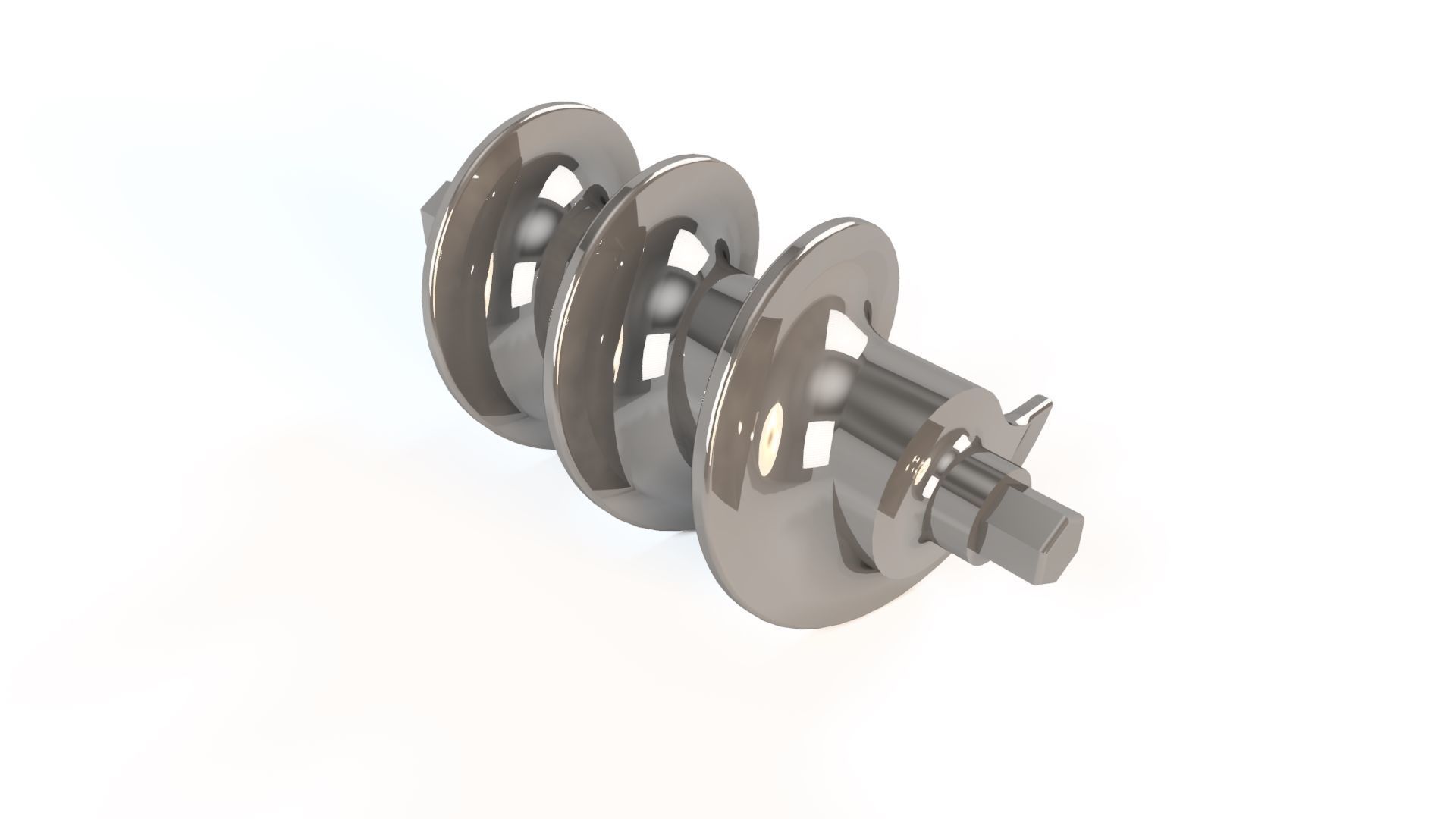 Helical machine part Low-poly 3D model_1