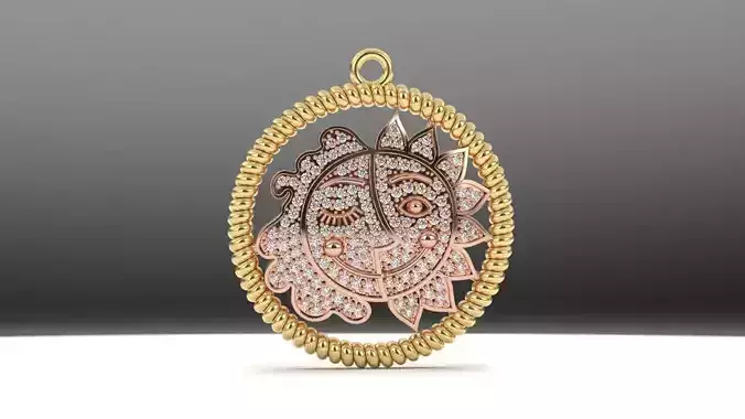 SUN MOON DIAMOND CHARM