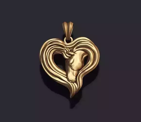 Heart Horse pendant