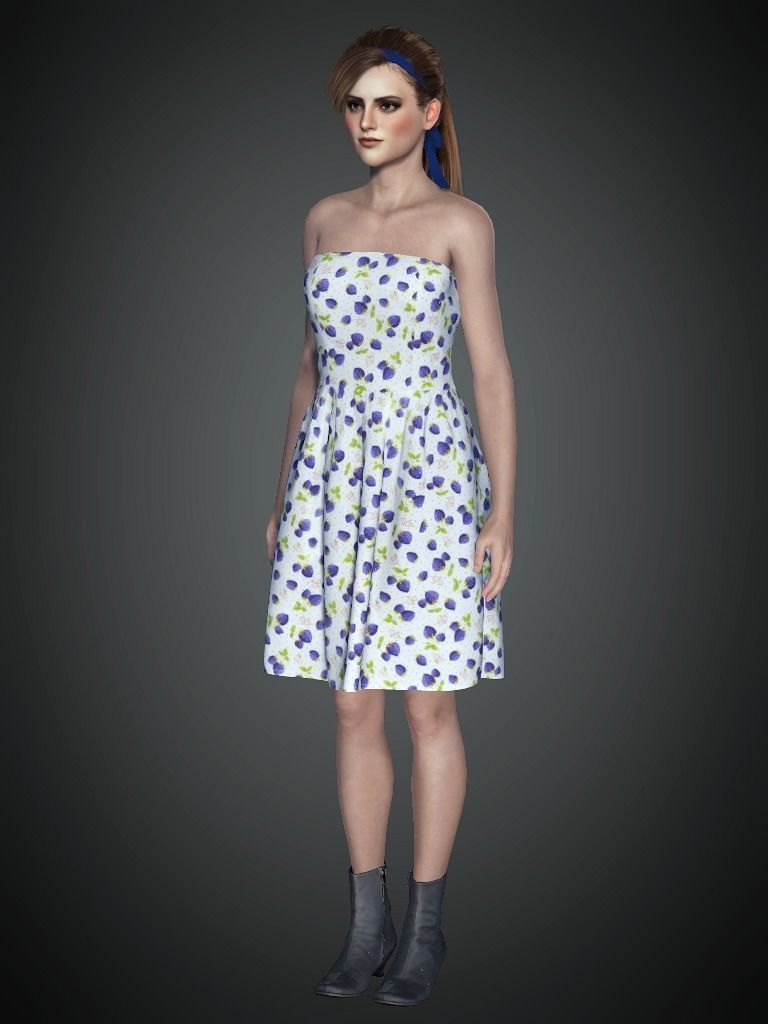 AAA Realistic Female Character 05 Low-poly 3D model_2