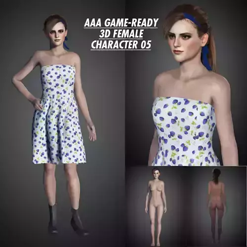 AAA Realistic Female Character 05 Low-poly 3D model