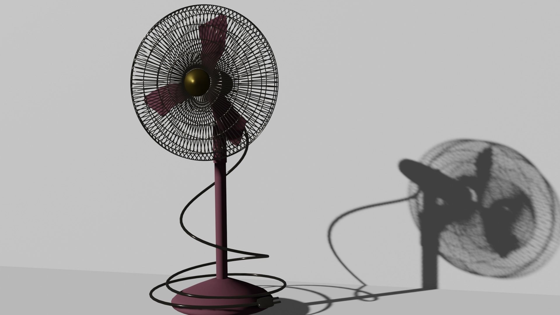 Table fan Low-poly 3D model_1