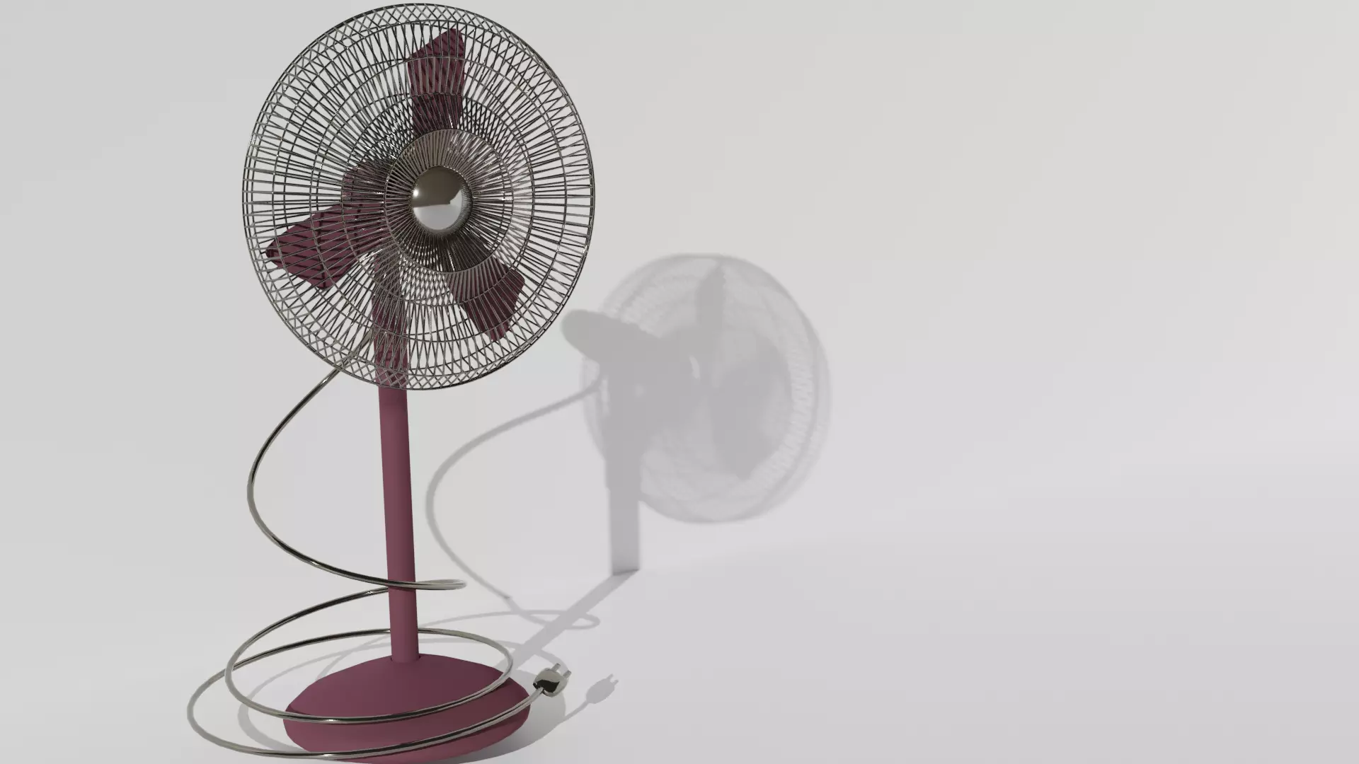 Table fan Low-poly 3D model_0