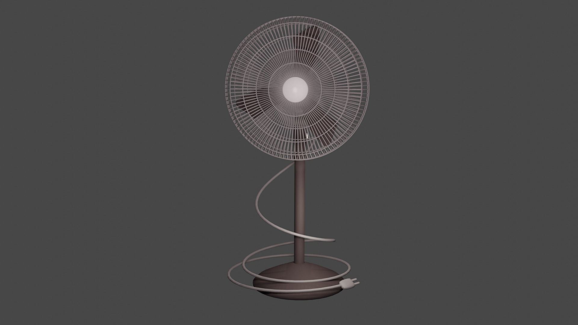 Table fan Low-poly 3D model_3