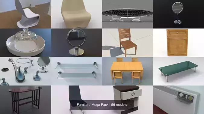 Furniture 3D Model Mega Pack 3D Model Collection