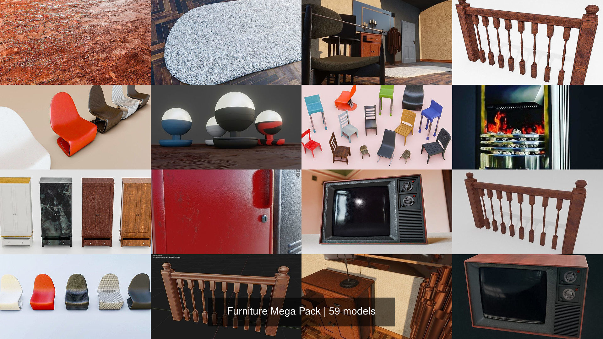 Furniture 3D Model Mega Pack 3D Model Collection_4