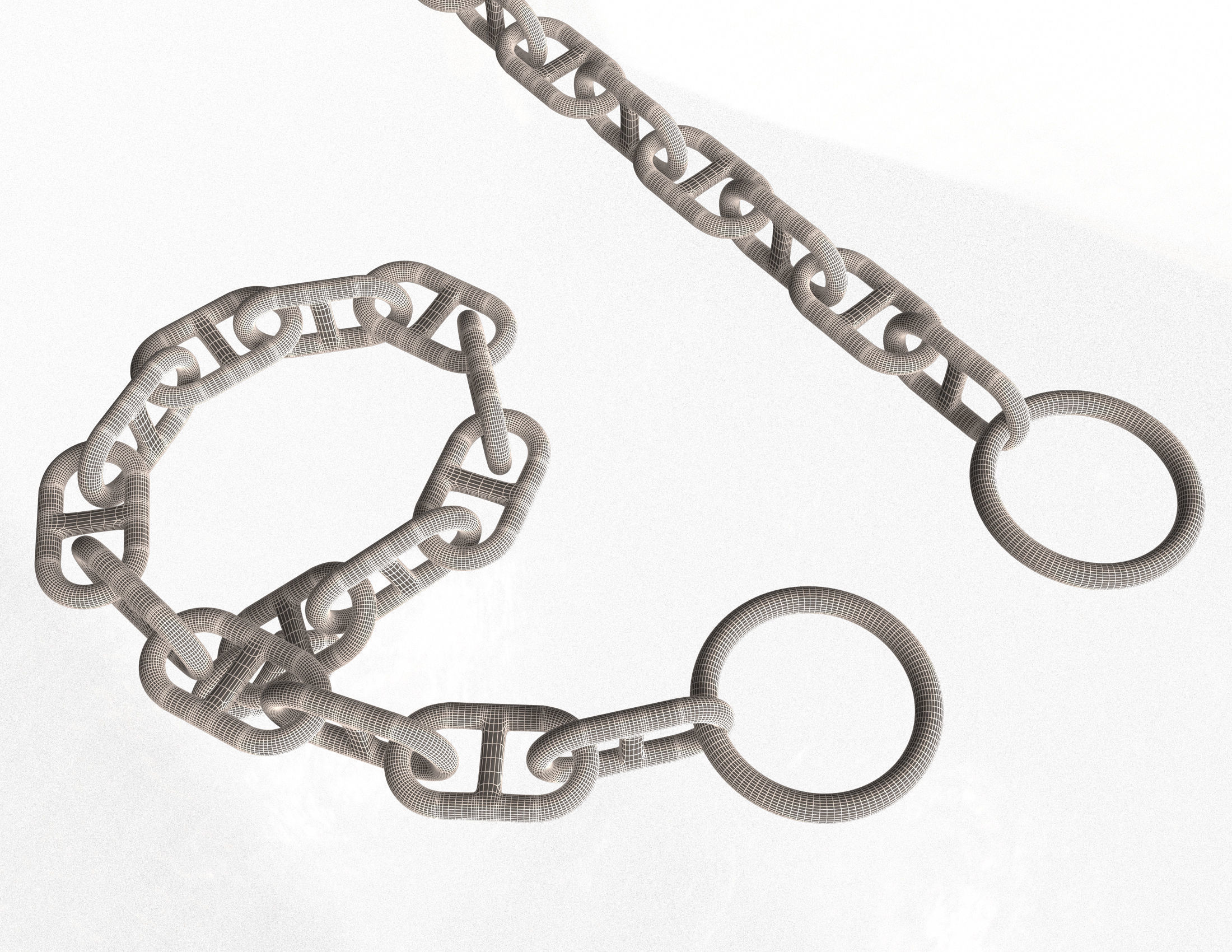Piece of Anchor Ship Chain Low-poly 3D model_11