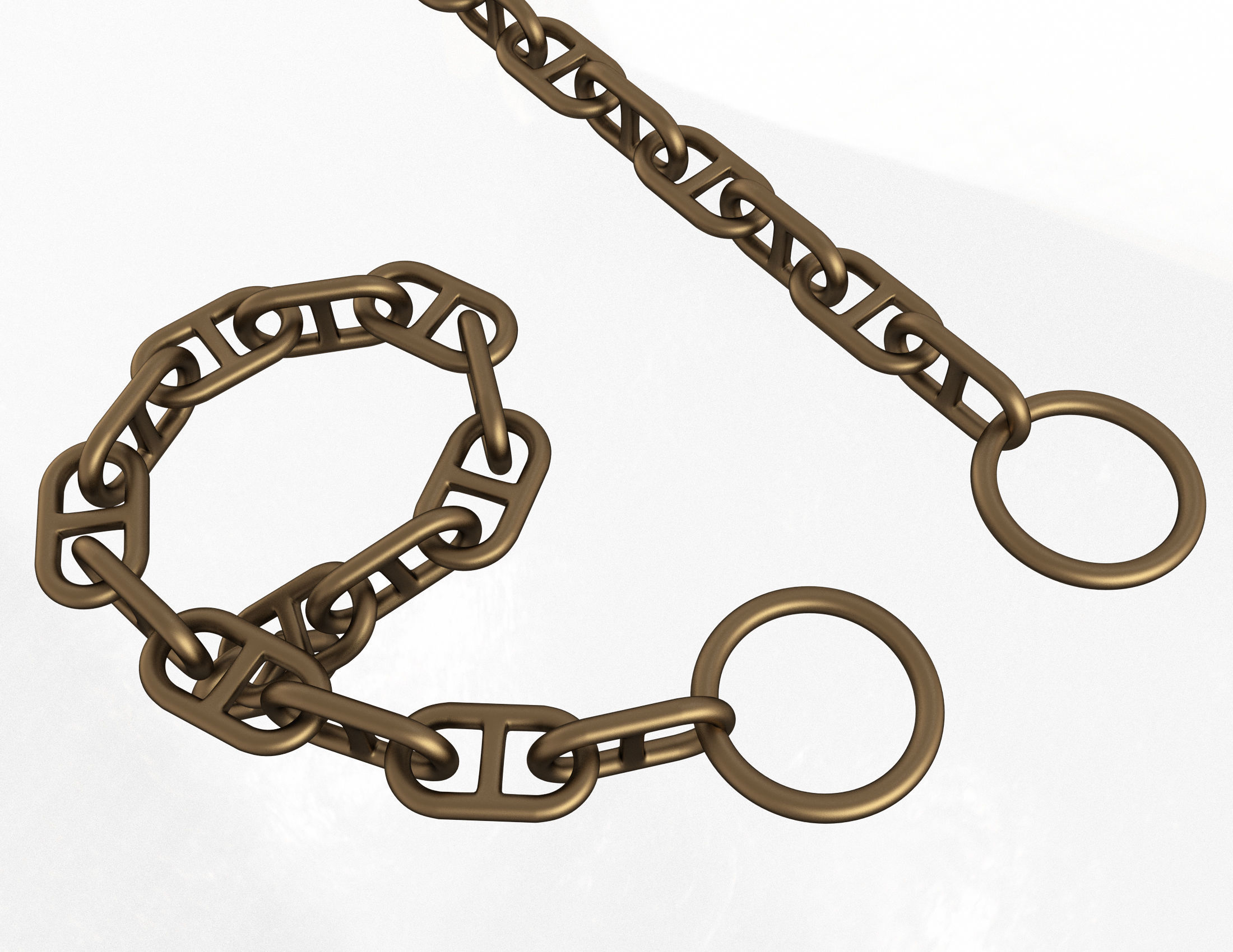 Piece of Anchor Ship Chain Low-poly 3D model_1