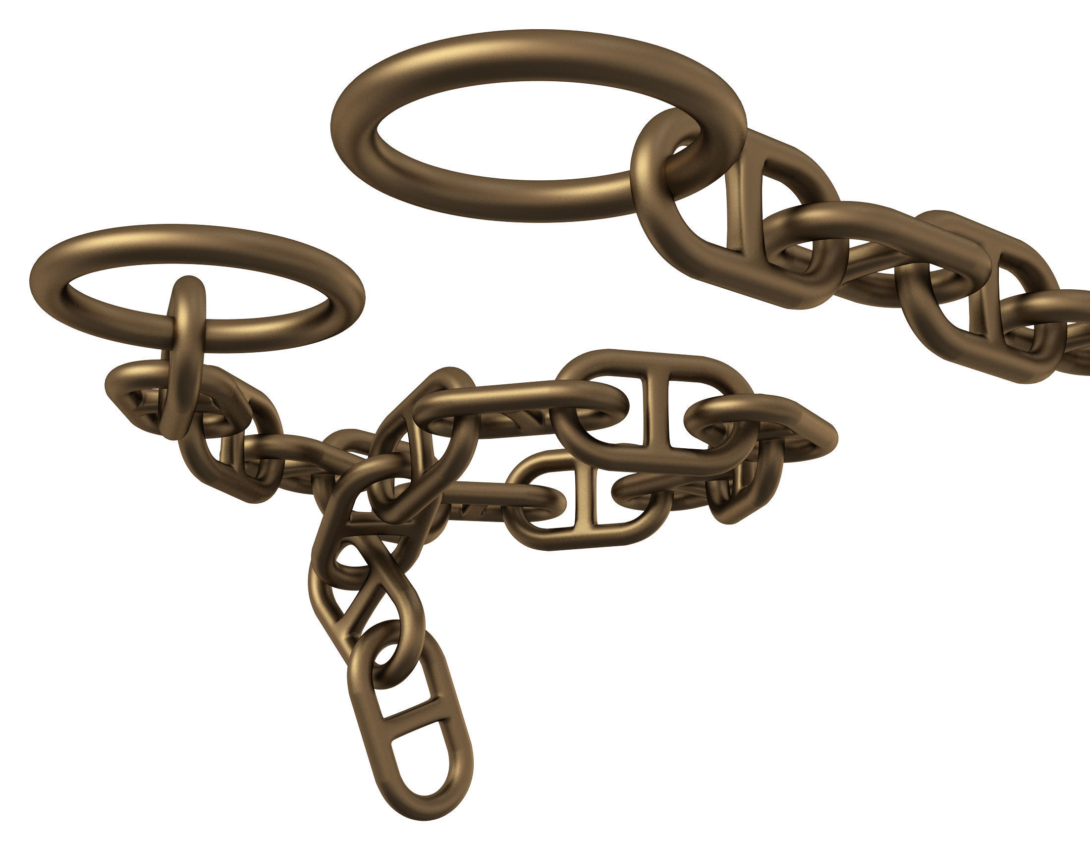 Piece of Anchor Ship Chain Low-poly 3D model_4