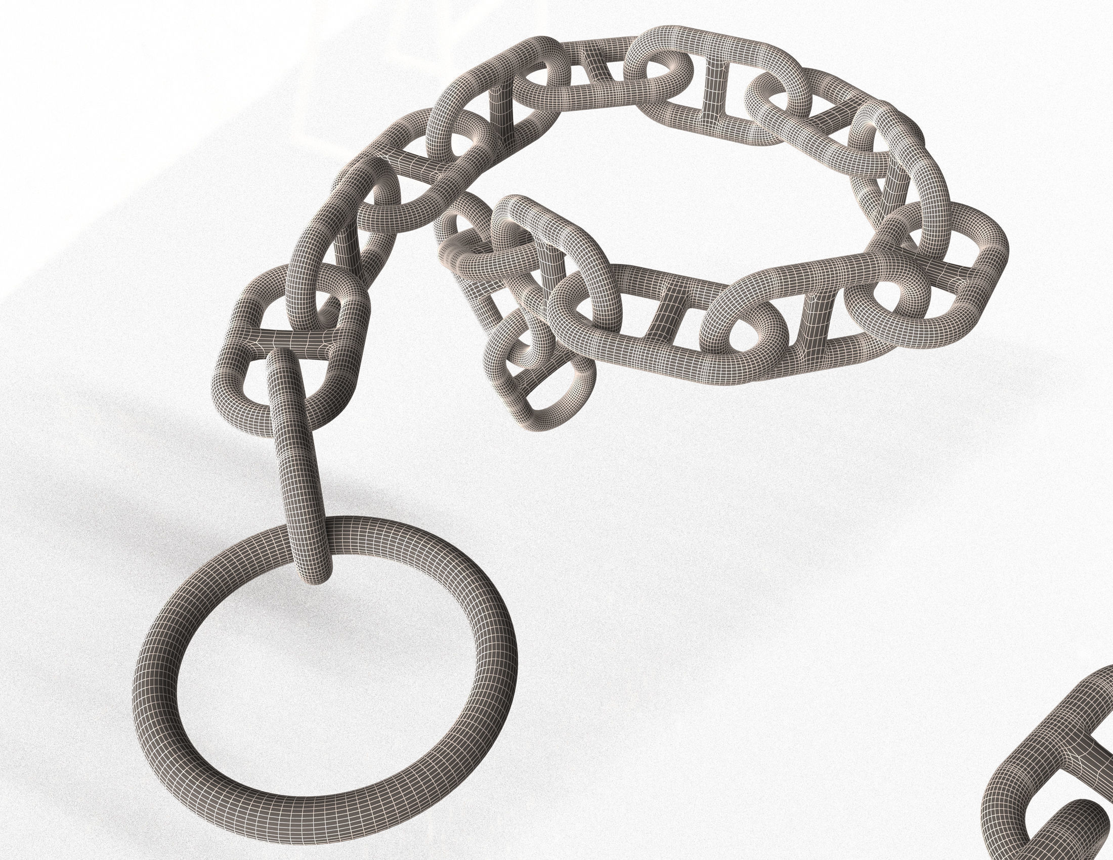 Piece of Anchor Ship Chain Low-poly 3D model_12