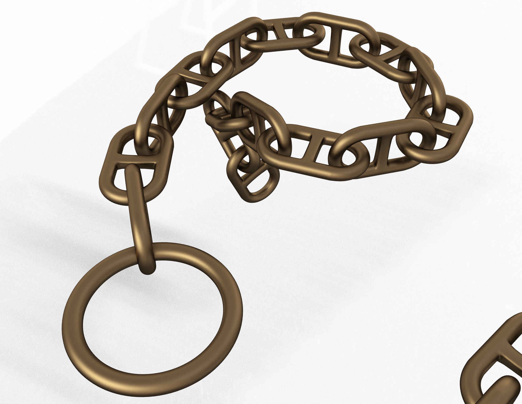 Piece of Anchor Ship Chain Low-poly 3D model_2