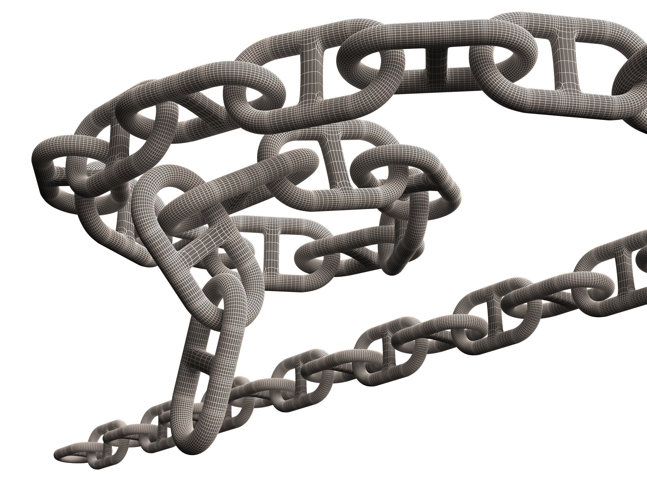 Piece of Anchor Ship Chain Low-poly 3D model_13