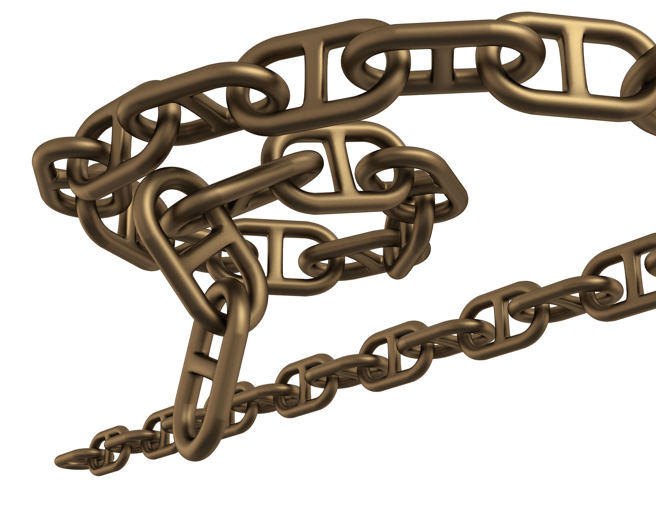 Piece of Anchor Ship Chain Low-poly 3D model_3