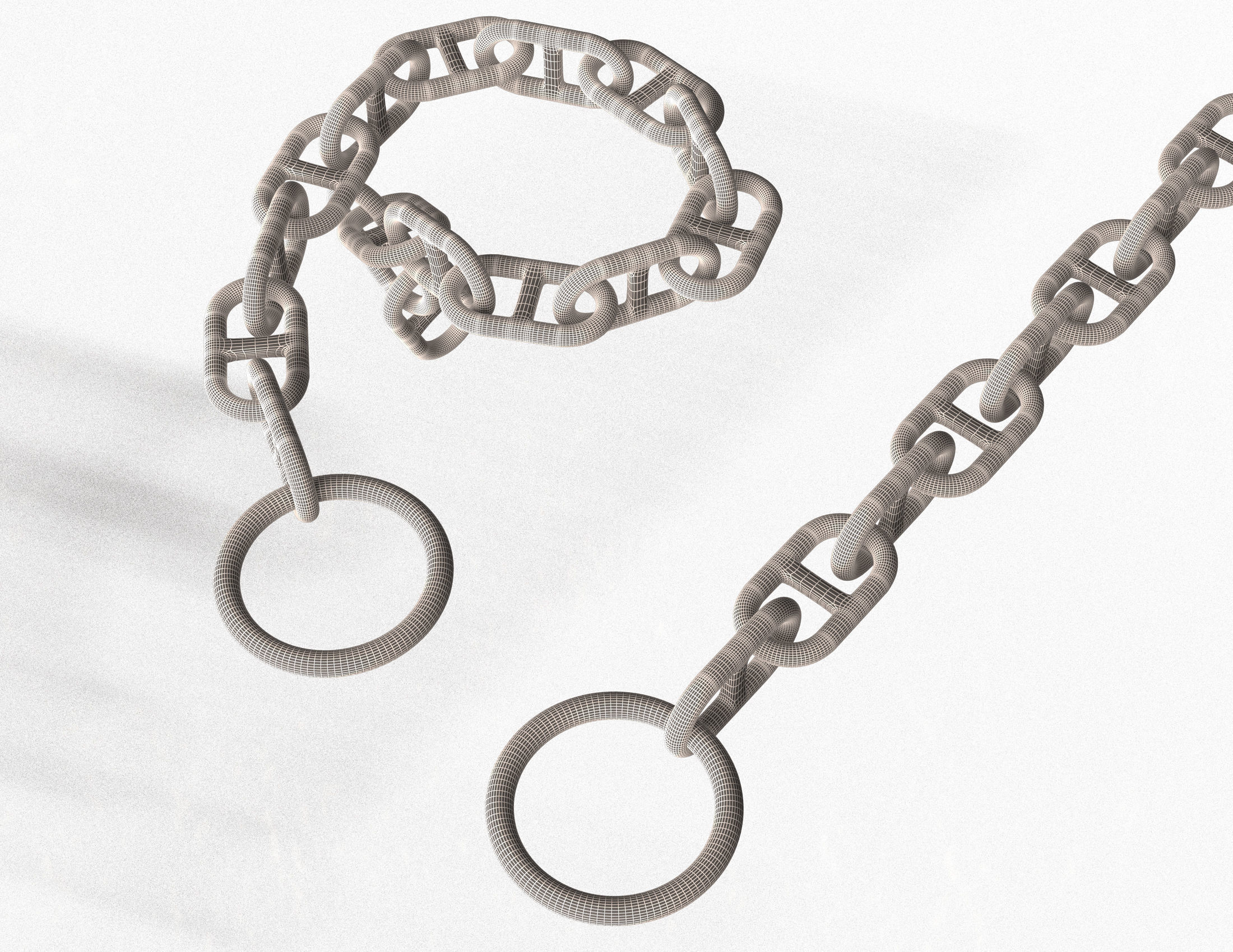 Piece of Anchor Ship Chain Low-poly 3D model_10