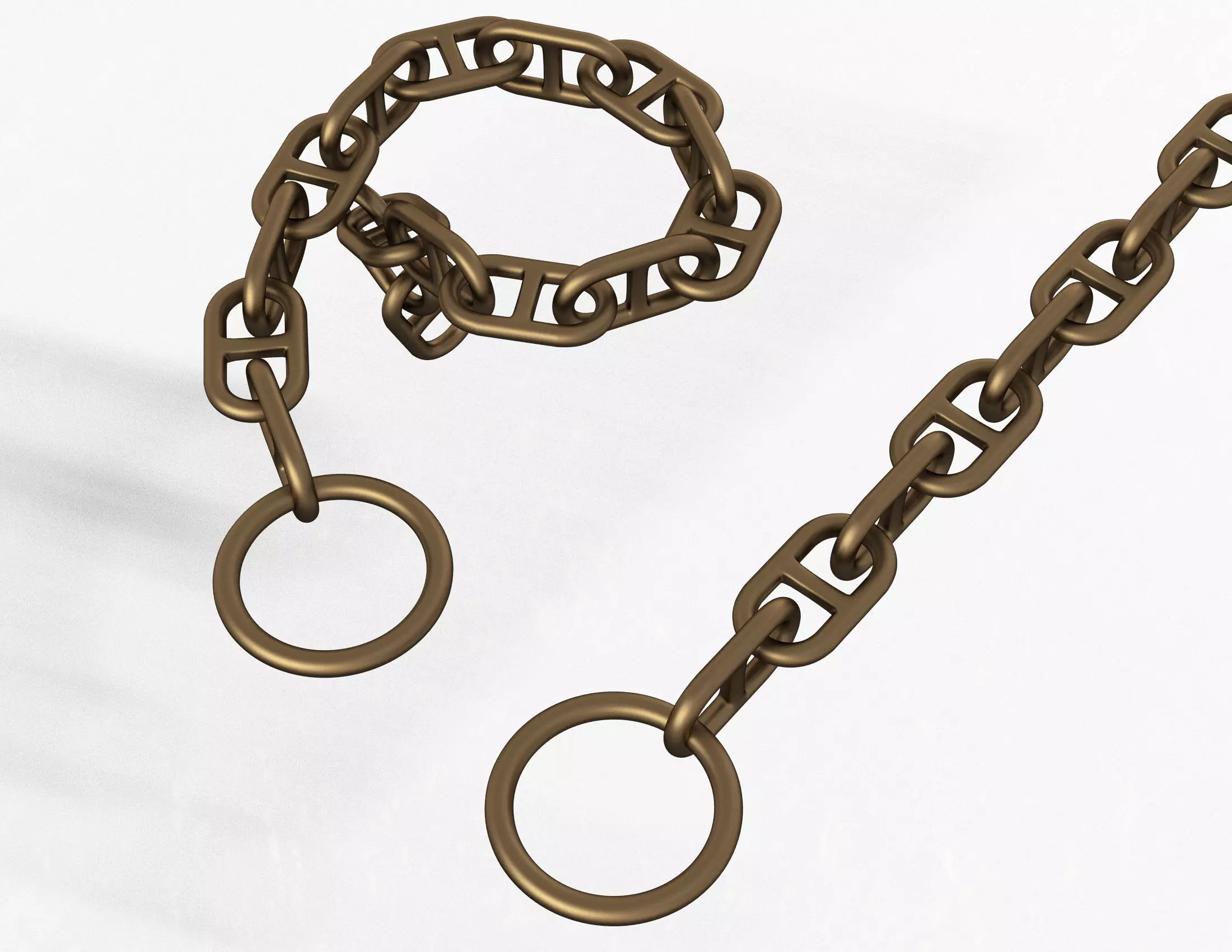 Piece of Anchor Ship Chain Low-poly 3D model_0