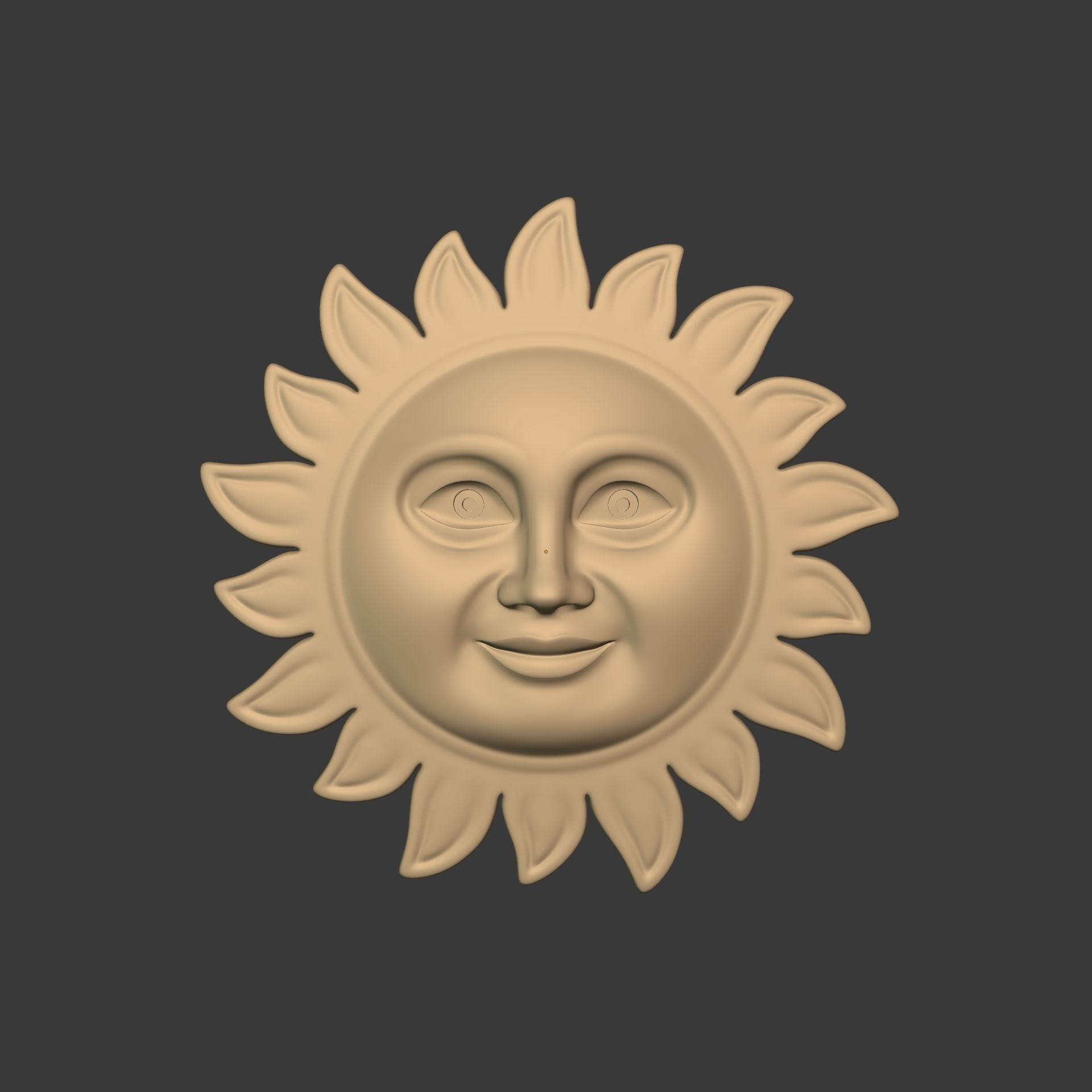 Sun Face -- Ready for 3D Printing 3D print model_1