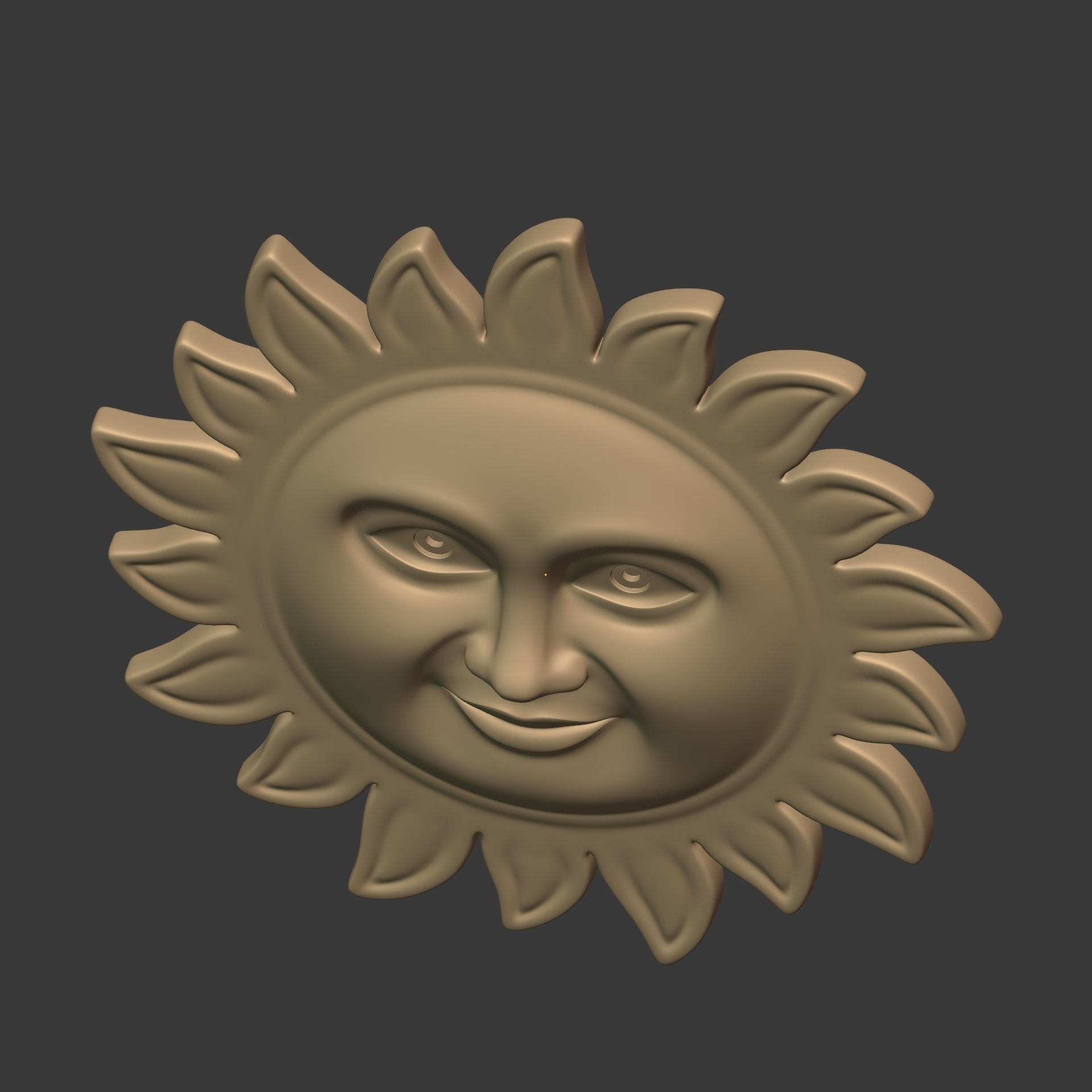 Sun Face -- Ready for 3D Printing 3D print model_7