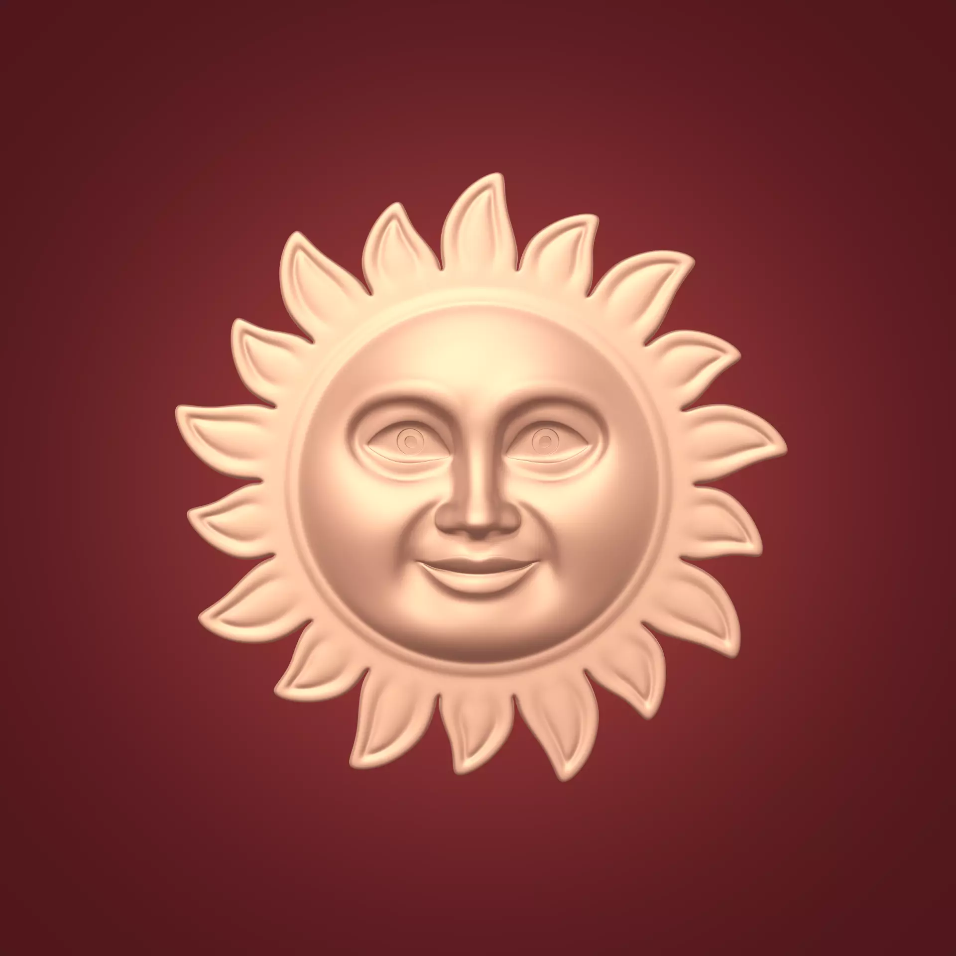 Sun Face -- Ready for 3D Printing 3D print model_0