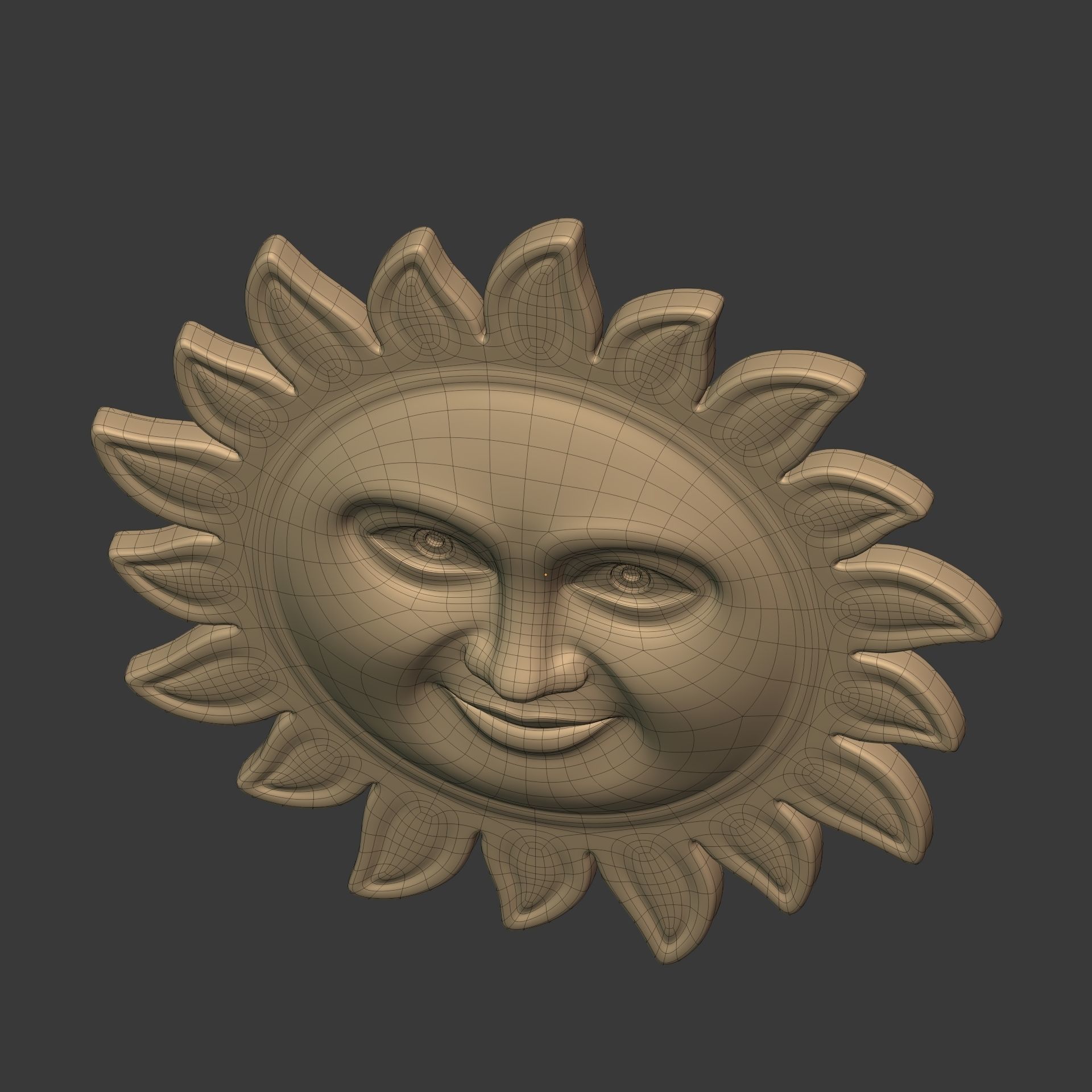 Sun Face -- Ready for 3D Printing 3D print model_8