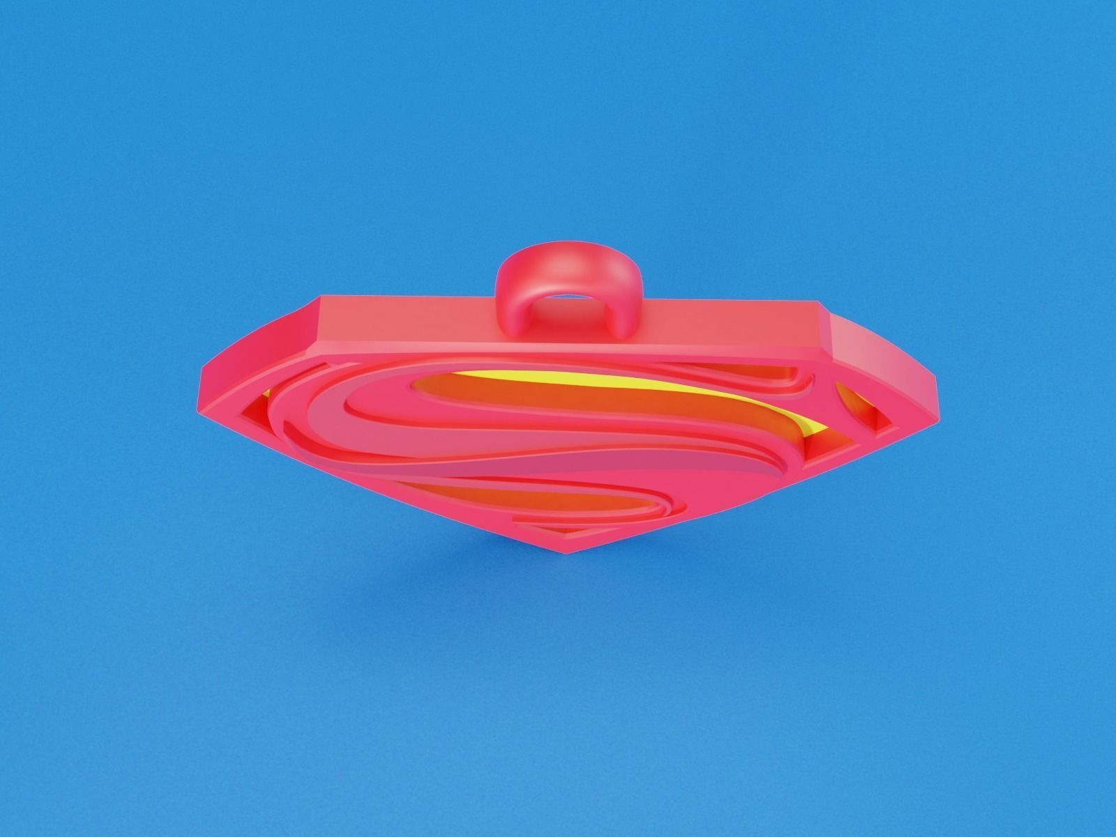 superman key chain 3D print model_3