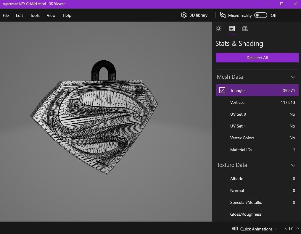 superman key chain 3D print model_16