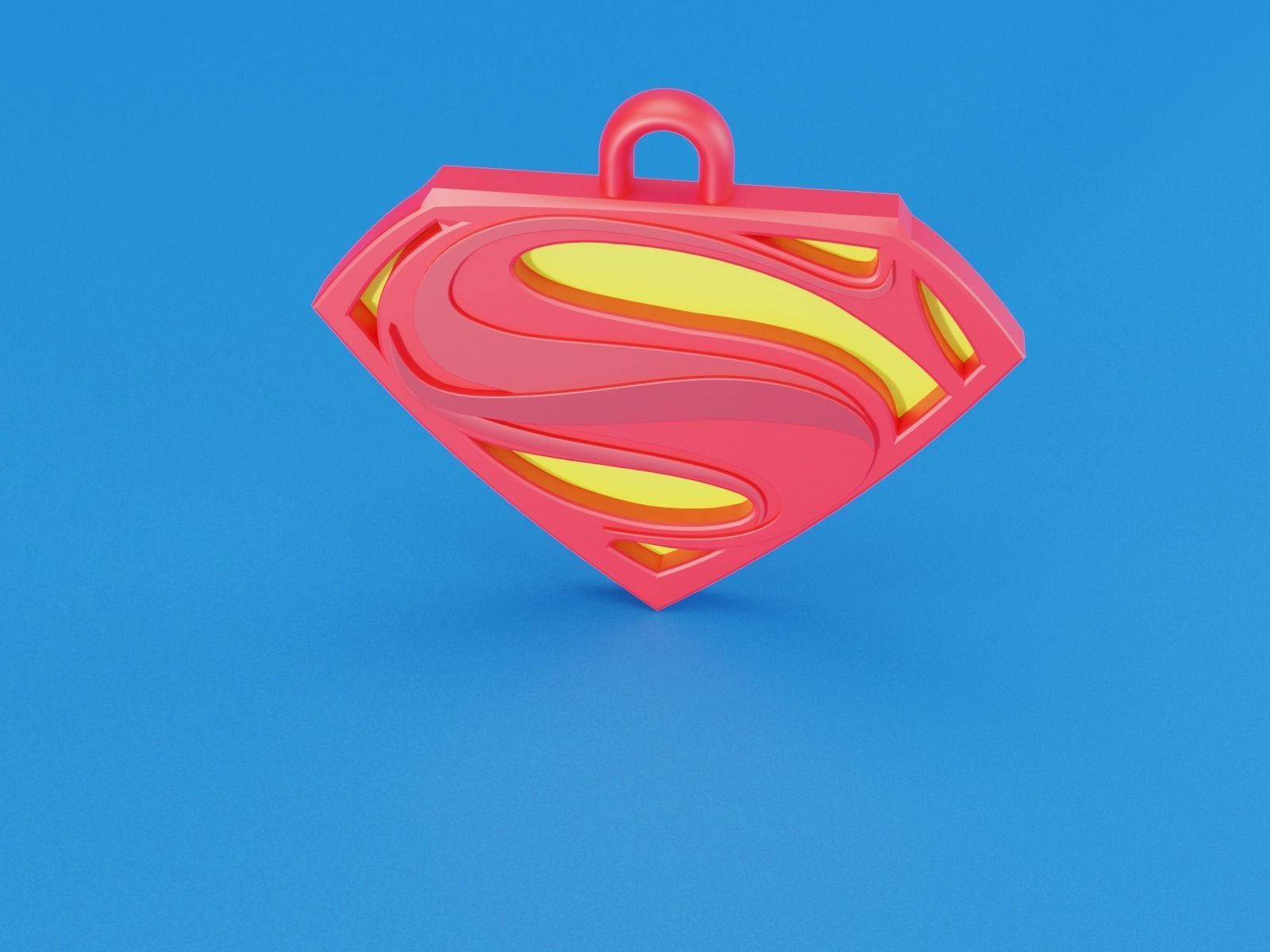 superman key chain 3D print model_2