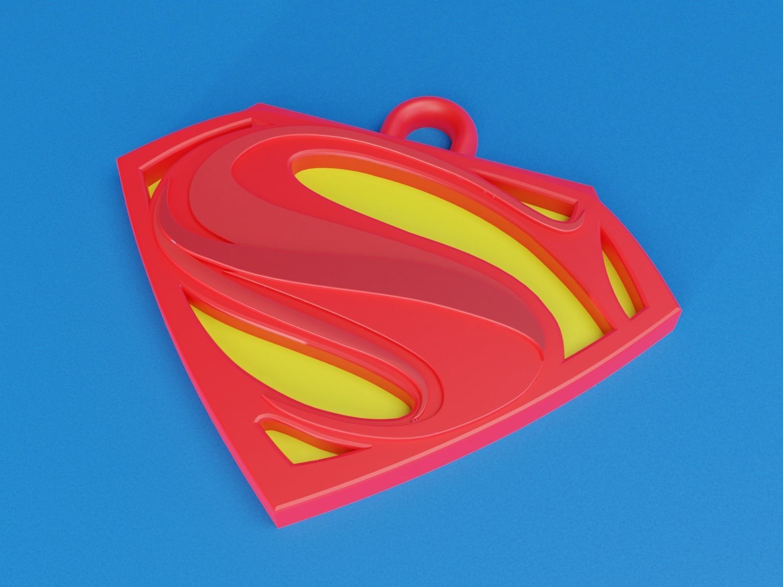 superman key chain 3D print model_8