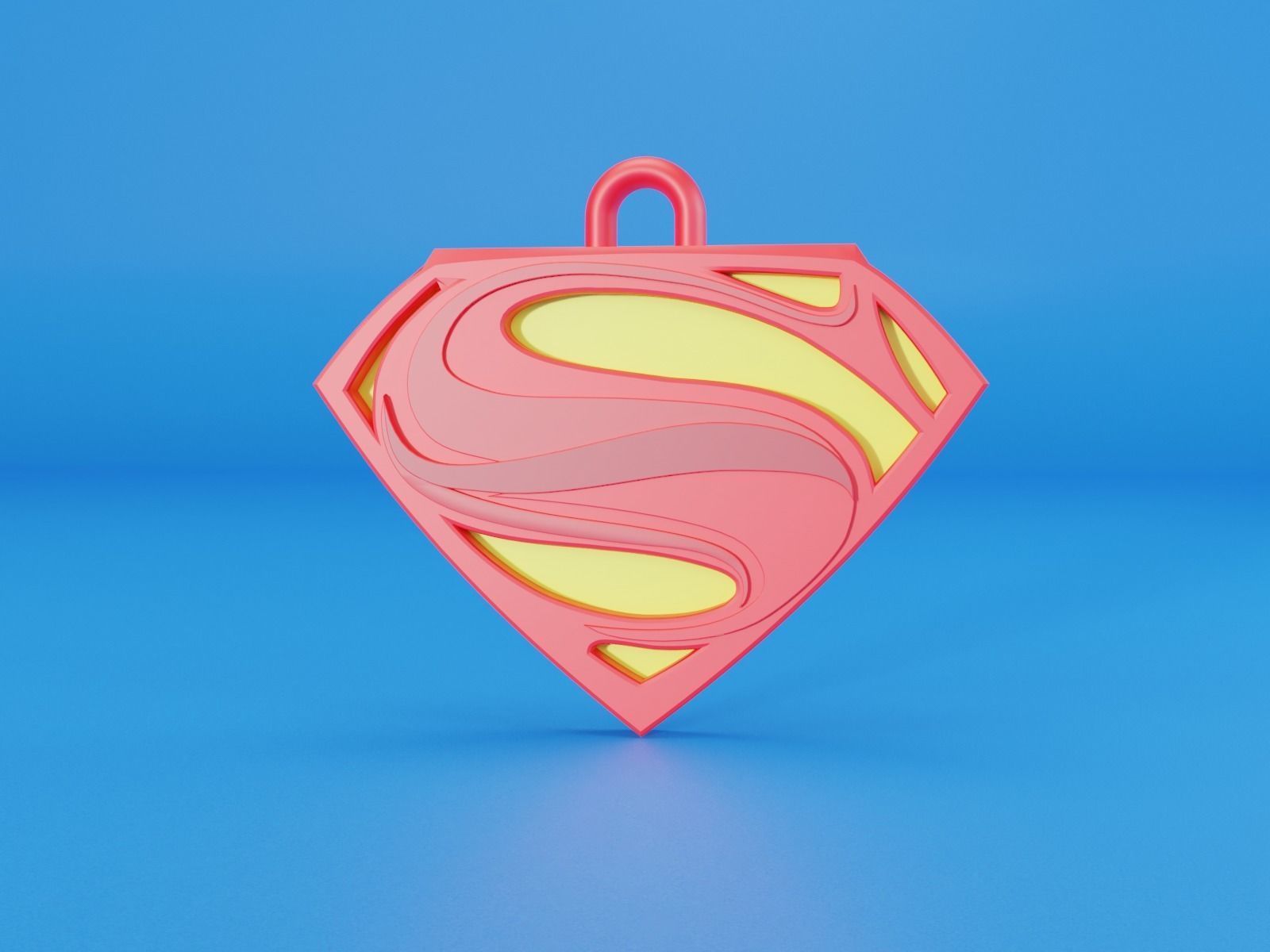 superman key chain 3D print model_6
