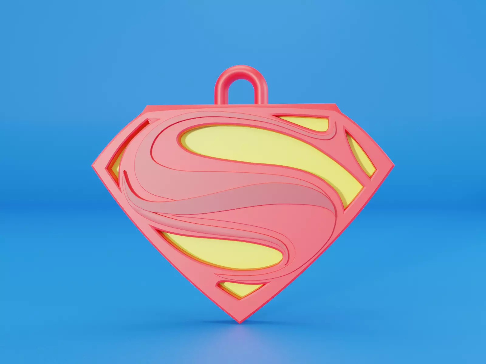 superman key chain 3D print model_0