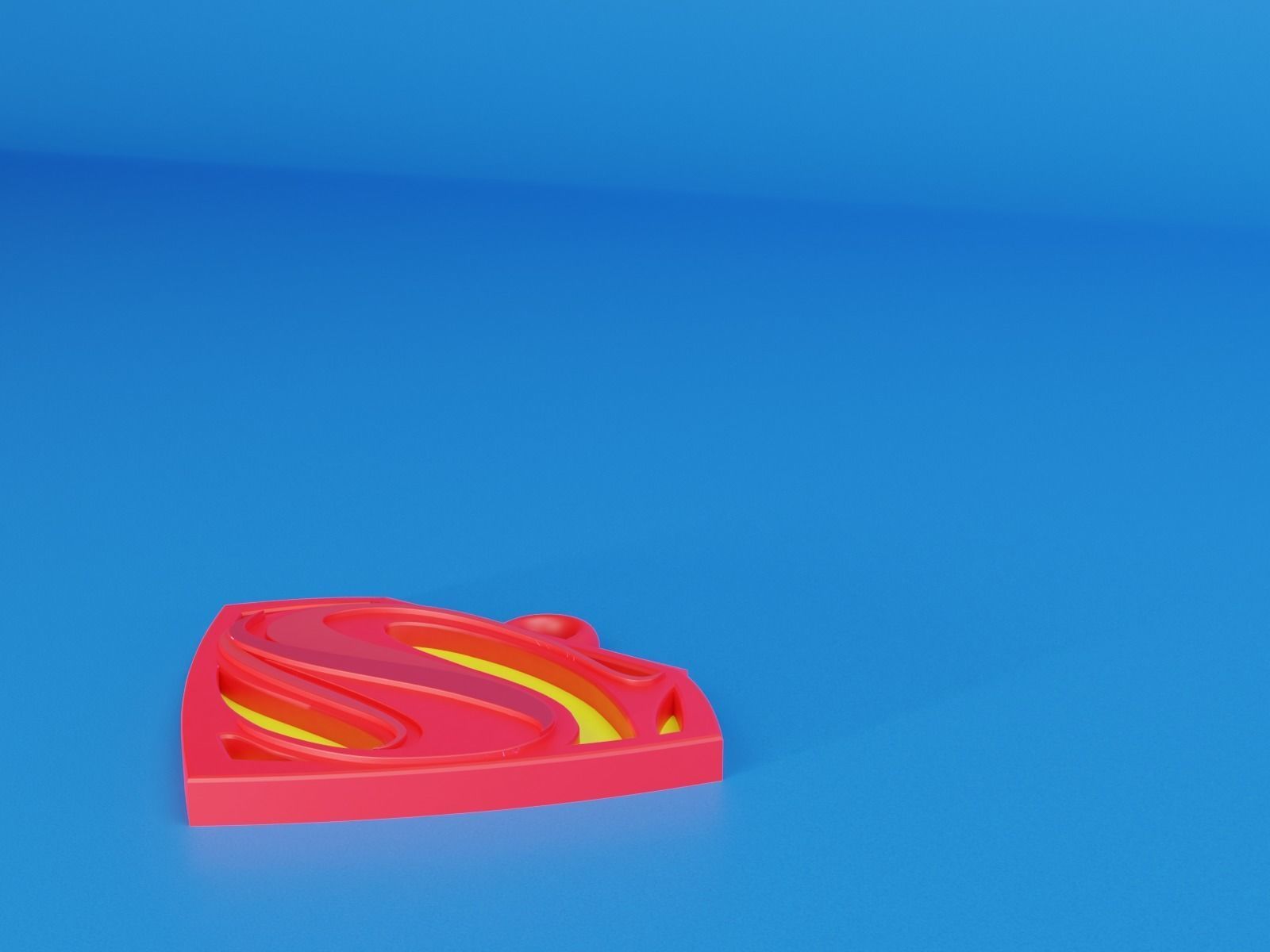 superman key chain 3D print model_11