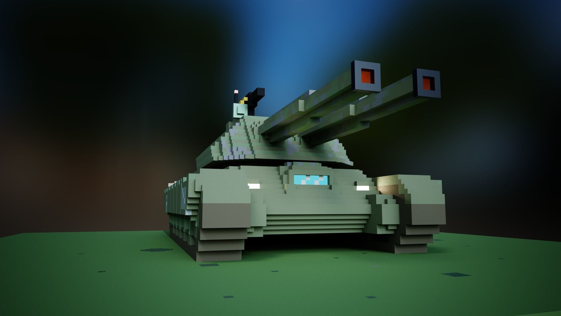 Battle tank 3D model_1
