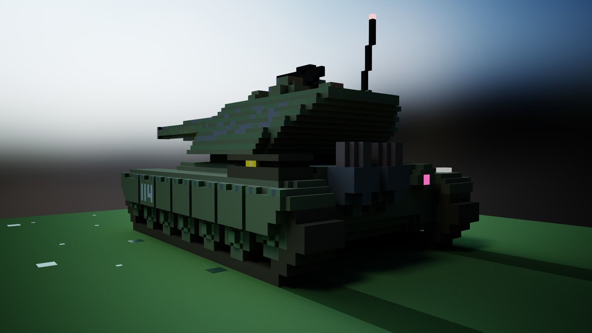 Battle tank 3D model_2
